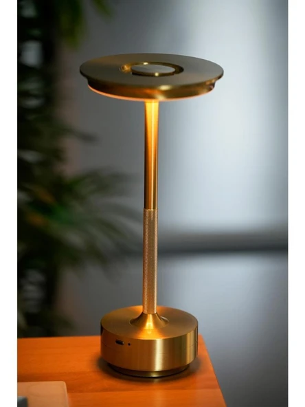 Acar Dekoratif Gold Metal Masa Lambası - 28 cm ACR-493