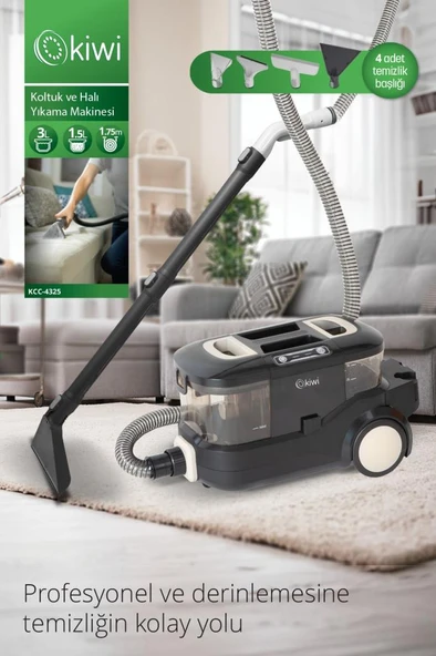 Kiwi Kcc-4325W Pencere Temizleme Aparatlı Koltuk Halı Yıkama ve Leke Çıkarma Makinesi