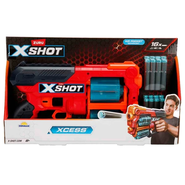 X-Shot Excel Xcess 16 Mermili Sünger Dart Atan Silah 30 Cm