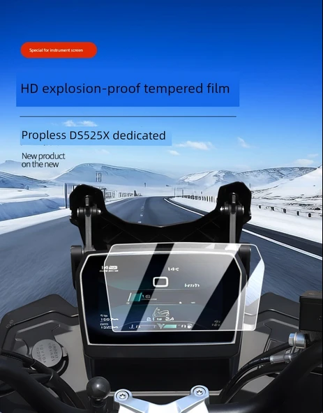Motosiklet Gösterge Ekran Koruyucu 24-25 DS525X Patlamaya Dayanıklı Temperli Film (2 Adet) - 7