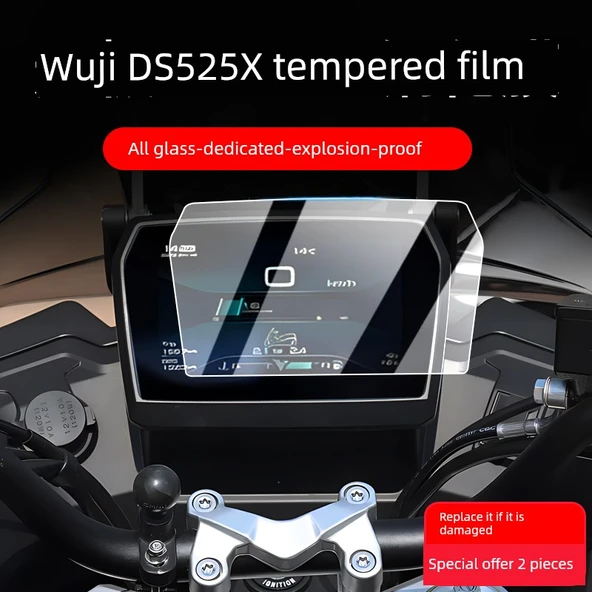 Motosiklet Gösterge Ekran Koruyucu 24-25 DS525X Patlamaya Dayanıklı Temperli Film (2 Adet) - 2