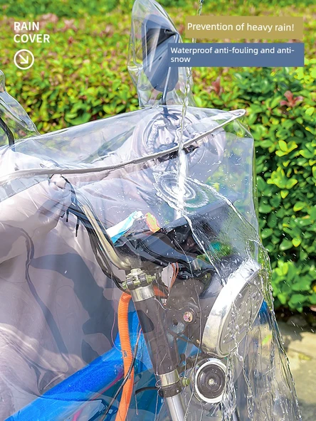 Üç Tekerlekli Elektrikli Bisiklet Su Geçirmez Yağmur Kılıfı - Tam Kapalı XL - 4