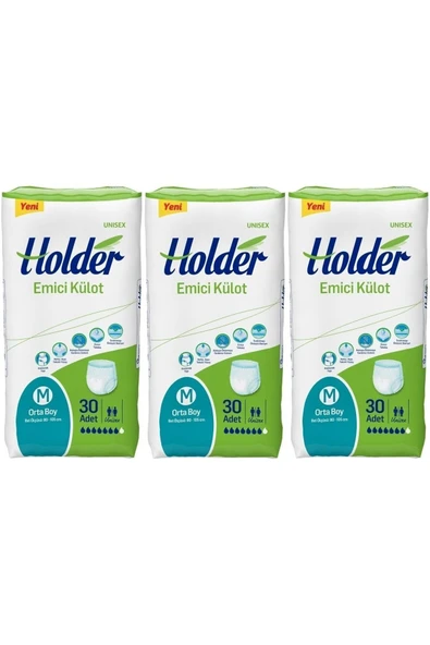 Holder Emici Külot Yetişkin Hasta Bezi Orta Boy ( Medium ) 30 x 3 Adet