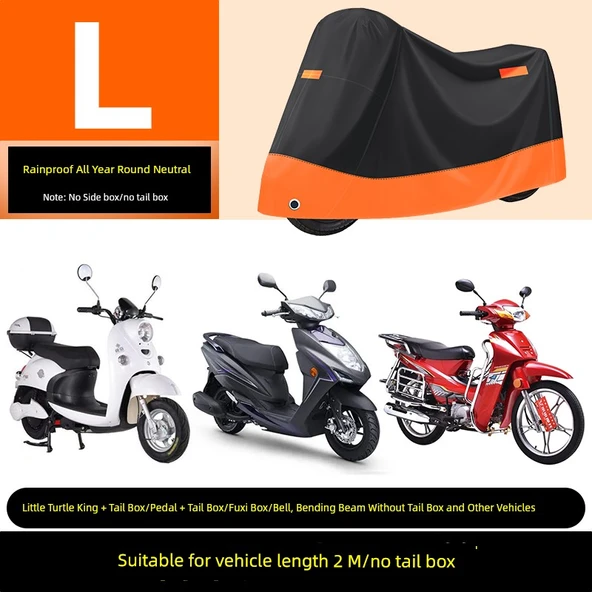 Motosiklet Brandası - Siyah Turuncu L (2m Araç Uzunluğu)