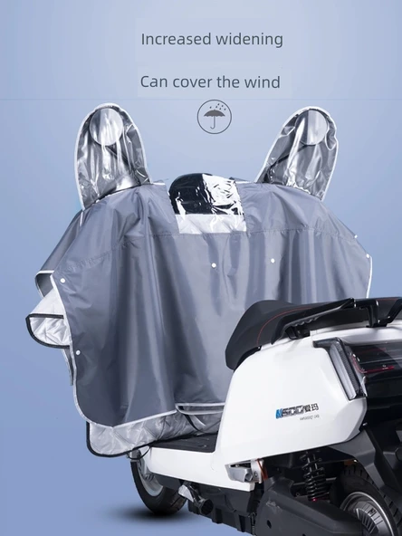 E-Bike Motosiklet Güneşliği Yağmur Koruyucu - Açık Mavi (Aynasız) - 6