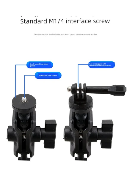 Sanyang Fit 4/5 Motosiklet Takograf Braketi - Universal Klipsli Metal Spor Kamera Montajı - 4