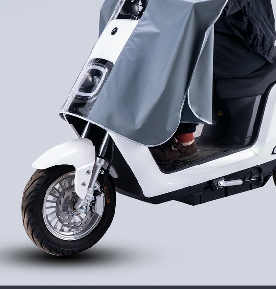 Su Geçirmez Motosiklet Yağmurluk Örtüsü - Açık Gri - 7