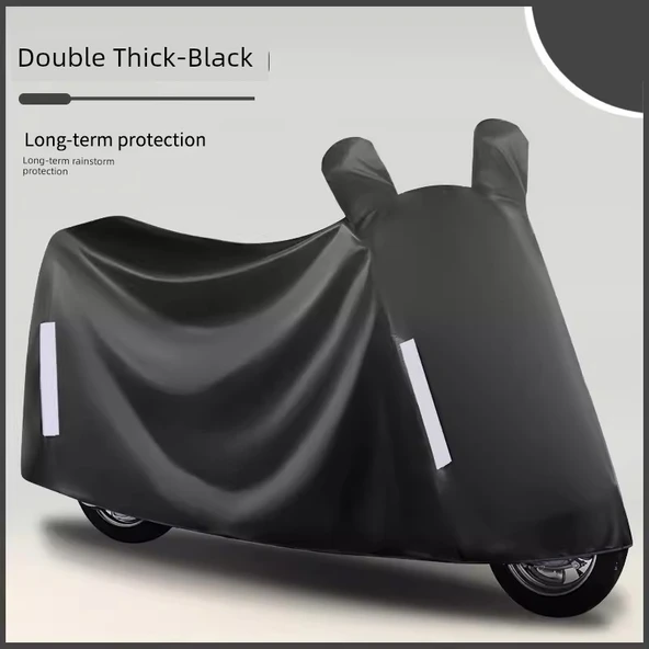 Elektrikli Motosiklet Örtüsü 5XL - Siyah Oxford Kumaş