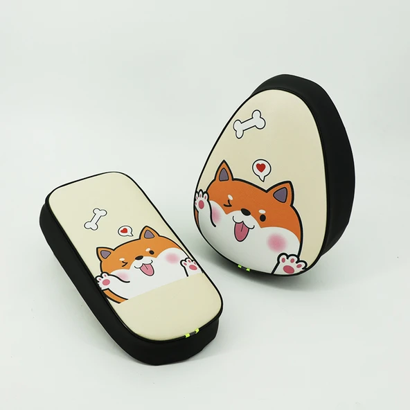 Elektrikli Araba Koltuk Kılıfı - Sevimli Corgi Desenli (Ön + Arka)