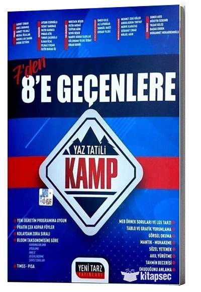 7 den 8 e Geçenlere Yaz Tatili Kamp Kitabı Yeni Tarz Yayınları