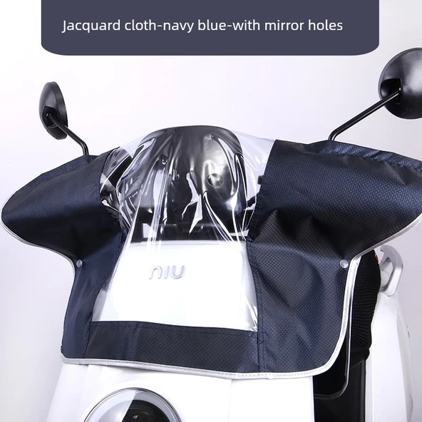 Elektrikli Motosiklet/Bisiklet Yağmur Koruma Örtüsü - Jakarlı Lacivert