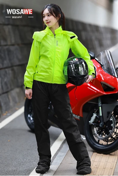 Motosiklet Yağmur Pantolonu - XL Beden - Siyah - 6
