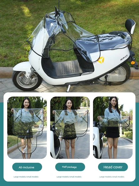 Elektrikli Motosiklet Yağmurluk Ön Camı - Büyük Model Yarım Paket Rüzgar Siperliği - 6