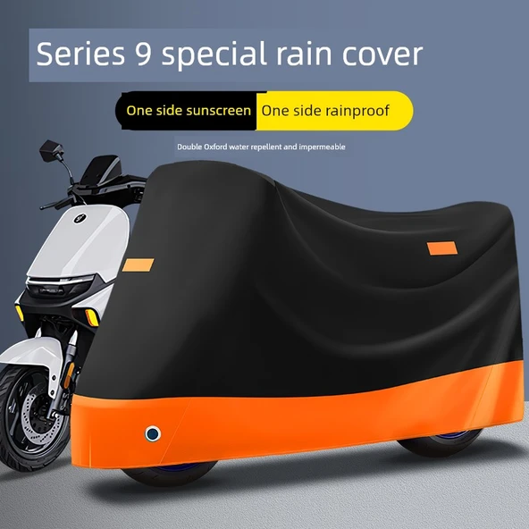 Elektrikli Araba Motosiklet Örtüsü - E125/E100/E80C/E70C Siyah Turuncu - M Beden - 2