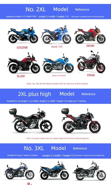 Motosiklet Örtüsü Oxford Kumaş Su Geçirmez Toz Geçirmez - M Boy M 100 Yunus Kuyruksuz - 9