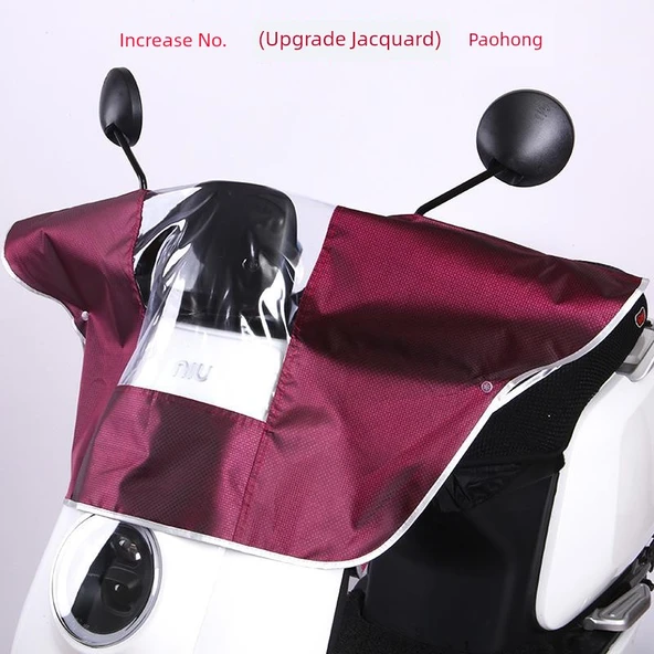 Elektrikli Motosiklet/Bisiklet Yağmur Koruma Örtüsü - Jakarlı Bordo