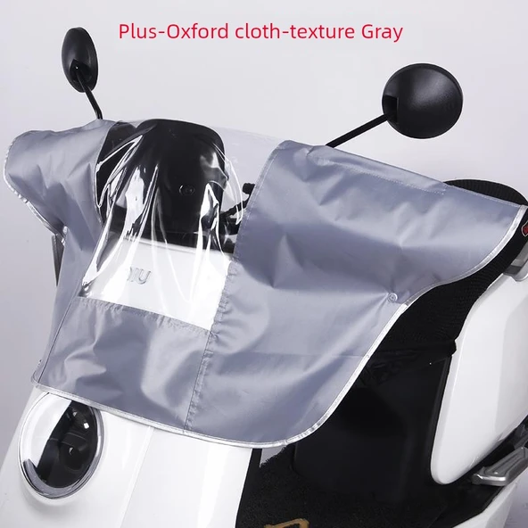 Elektrikli Motosiklet/Bisiklet Yağmur Koruma Örtüsü - Oxford Dokulu Gri