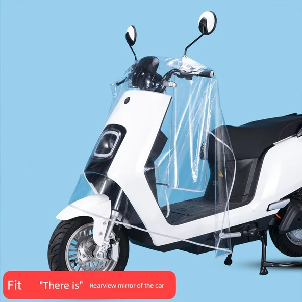 Motosiklet Aküsü Araba Güneş Yağmur Koruma Örtüsü - 5XL - Pelerin Stil - Fermuarlı - PVC