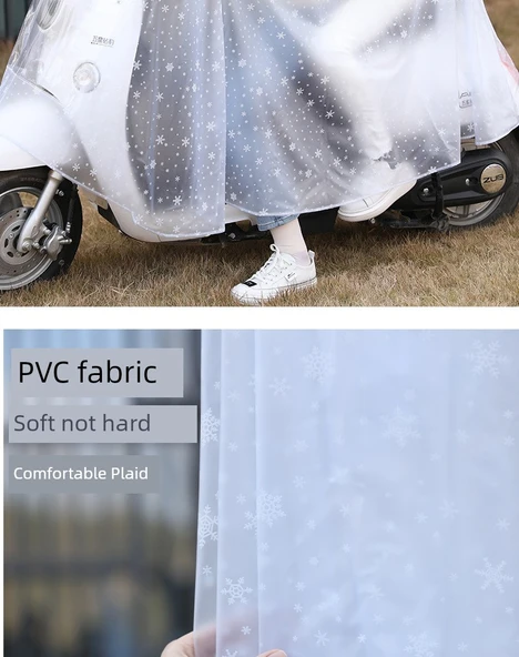 Elektrikli Motosiklet Yağmurluğu - Çift Kişilik - Kar Taneciği Mavisi - 5XL - Aynalı - 10