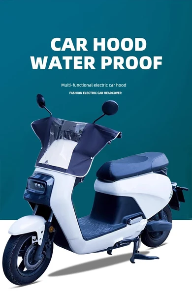 Elektrikli Motosiklet Gösterge Paneli Yağmurluğu - Mavi Kalınlaştırılmış - 7