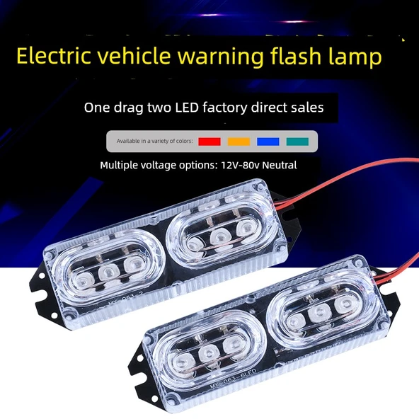 LED Motosiklet Arka Lamba - Mavi Çift [12V-80V] - 2