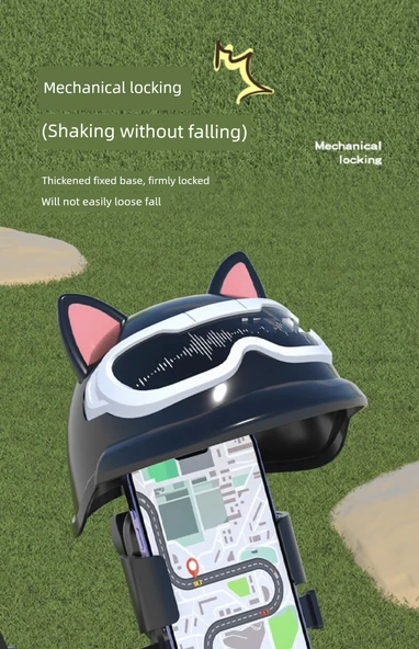 Motorsiklet Telefon Tutucu - Sarı Kask - Dikiz Aynası Montajı - 10