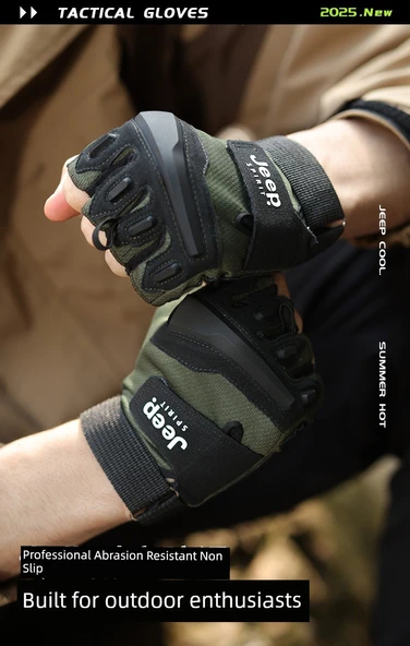 Taktik Yarım Parmak Eldiven - XL - Siyah - 7