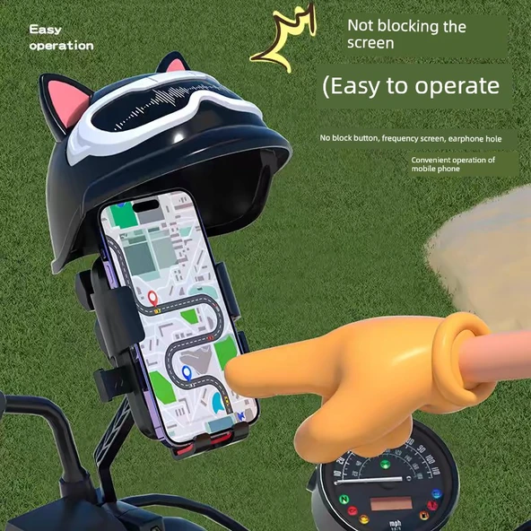 Motorsiklet Telefon Tutucu - Sarı Kask - Gidon Montajı - 6
