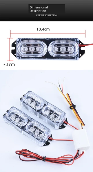 LED Motosiklet Arka Lamba - Beyaz Çift [12V-80V] - 10
