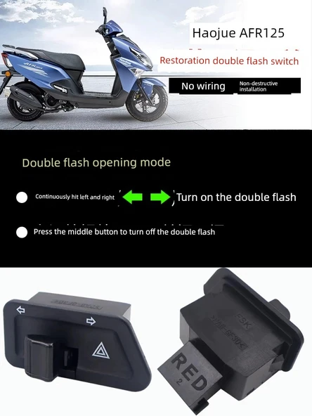 Haojue AFR125 Motosiklet Çift Flaş Sinyal Anahtarı - İkili - 4