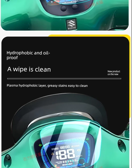 Suzuki US125 Motosiklet Ekran Koruyucu - Nano Yumuşak Film - 2 Adet - 10