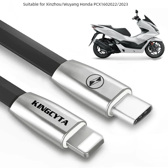PCX160 Motosiklet Şarj Kablosu - 1m - Type-C Huawei/Xiaomi/Oppo/Vivo - 4