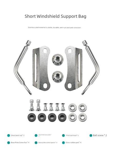 Motosiklet Ön Cam Braketi Aksesuarı - Ayrı Bilyalı Başlık 4.2 - 9
