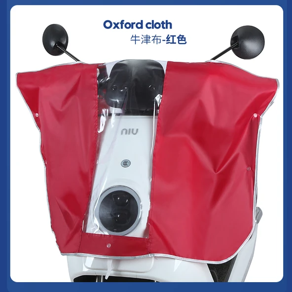 Elektrikli Motosiklet Yağmurluğu - Uzun Oxford Kırmızı