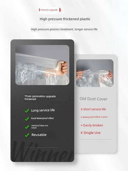 Elektrikli Araba Yağmur Güneş Koruma Örtüsü - Düz Renk Şeffaf - Kalınlaştırılmış - Resim 4