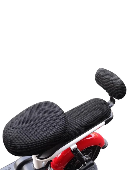 Nötr 3D Mavi Yuvarlak Başlıklı Motosiklet Scooter Katlanır Bisiklet Arka Koltuk Kılıfı - 6