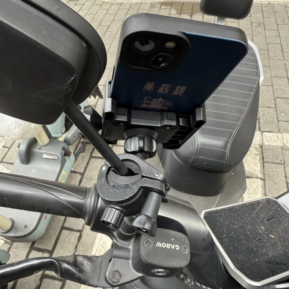 Motosiklet Telefon Tutucu - Metal Klips + Anahtarlı Telefon Klipsi - 9