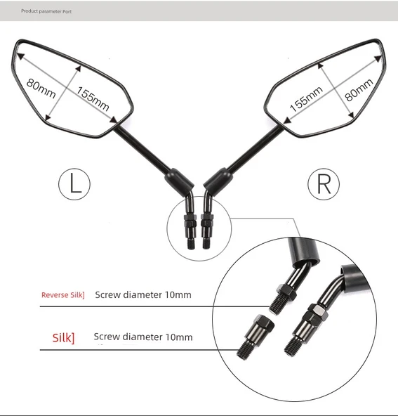 Haojue DL150 Motosiklet Sağ Dikiz Aynası (Orijinal) - 9
