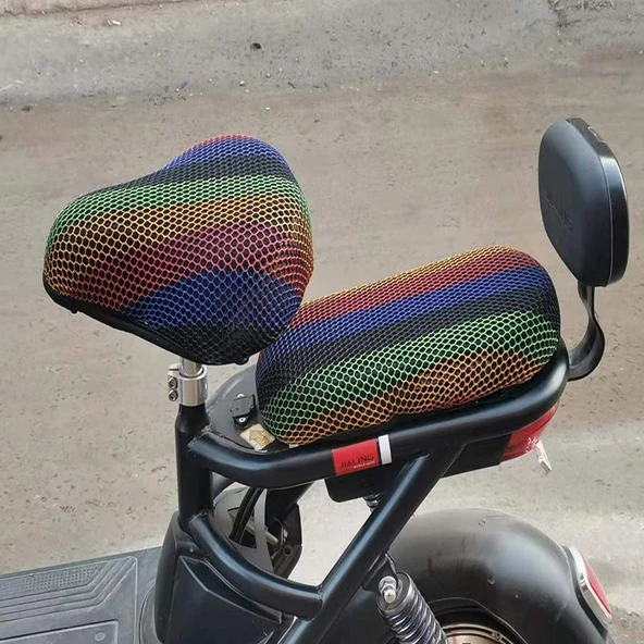 3D Renkli Uçlu Motosiklet Scooter Katlanır Bisiklet Arka Koltuk Kılıfı