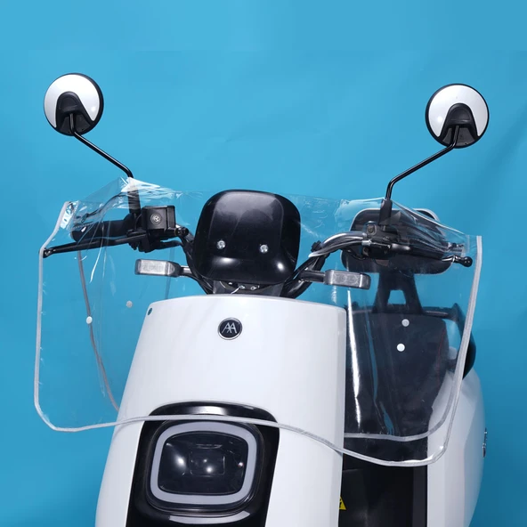 Elektrikli Motosiklet Yağmurluğu - CsC Başlıklı, Şeffaf