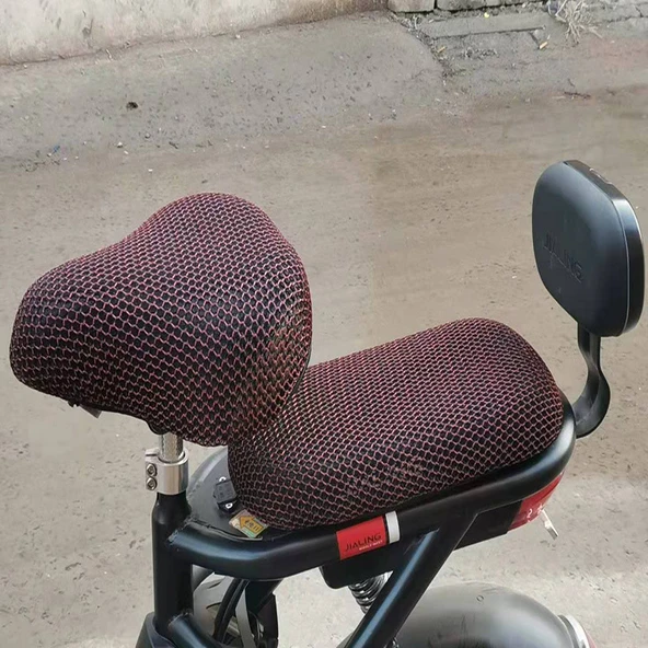 3D Kırmızı Uçlu Motosiklet Scooter Katlanır Bisiklet Arka Koltuk Kılıfı