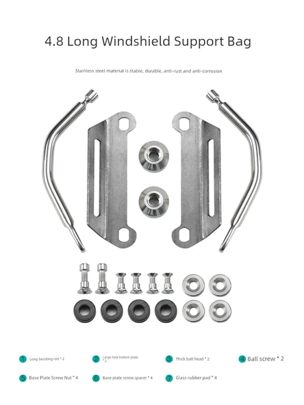 Motosiklet Ön Cam Braketi Aksesuarı - Cam Kauçuk Ped - 7