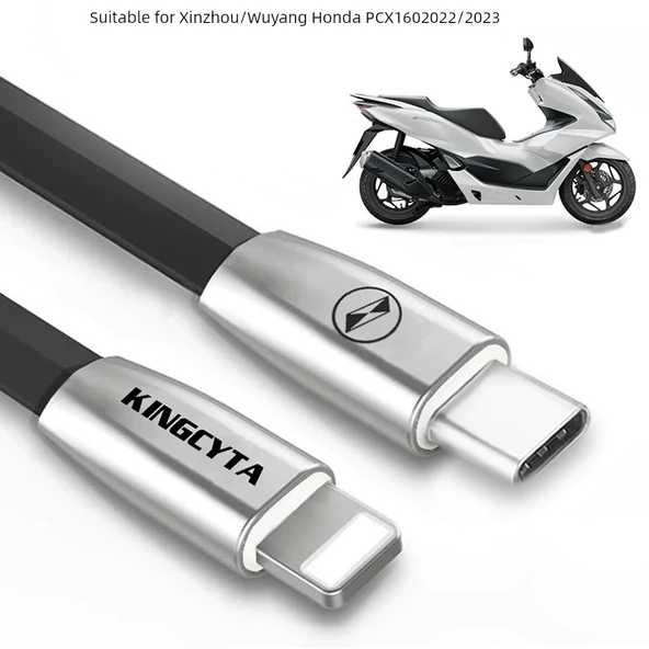 PCX160 Motosiklet Şarj Kablosu - 1m - Type-C Huawei/Xiaomi/Oppo/Vivo - 9