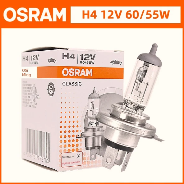 OSRAM H4 12V/60/55W Halojen Motosiklet Ampulü (Çin Üretimi)