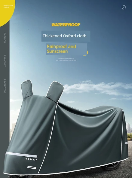 Motosiklet Brandası - 4XL Turkuaz Yeşil Aynalı - Su Geçirmez Güneşlik - 7