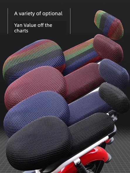 3D Kırmızı Uçlu Motosiklet Scooter Katlanır Bisiklet Arka Koltuk Kılıfı - 2