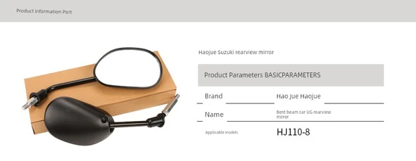 Haojue UG110S HJ110-8 Motosiklet Sol Dikiz Aynası - 8