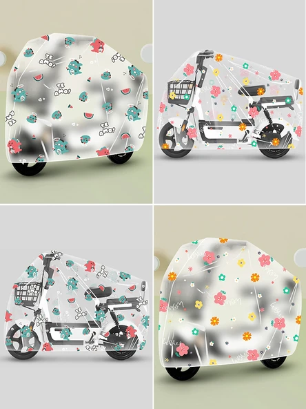 Elektrikli Araba Yağmur Güneş Koruma Örtüsü - Düz Renk Şeffaf - Kalınlaştırılmış - Resim 6