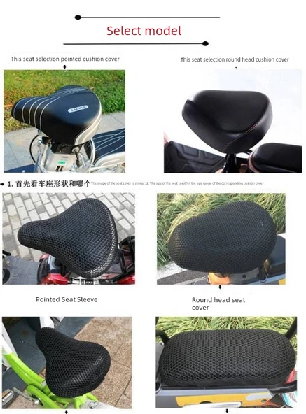 3D Kırmızı Uçlu Motosiklet Scooter Katlanır Bisiklet Arka Koltuk Kılıfı - 9