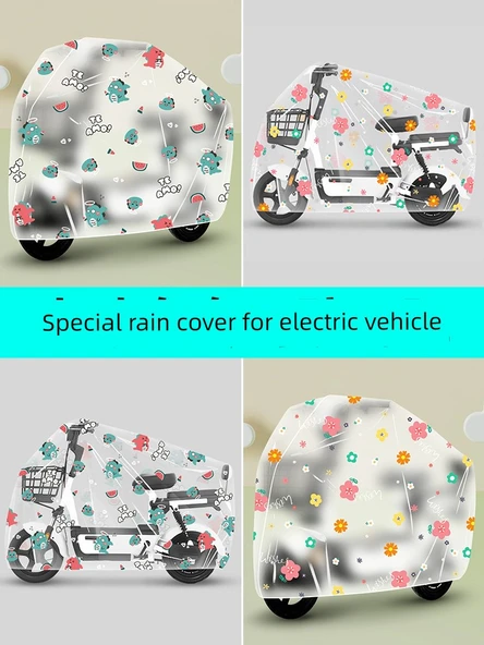 Elektrikli Araba Yağmur Güneş Koruma Örtüsü - Düz Renk Şeffaf - Kalınlaştırılmış - Resim 2